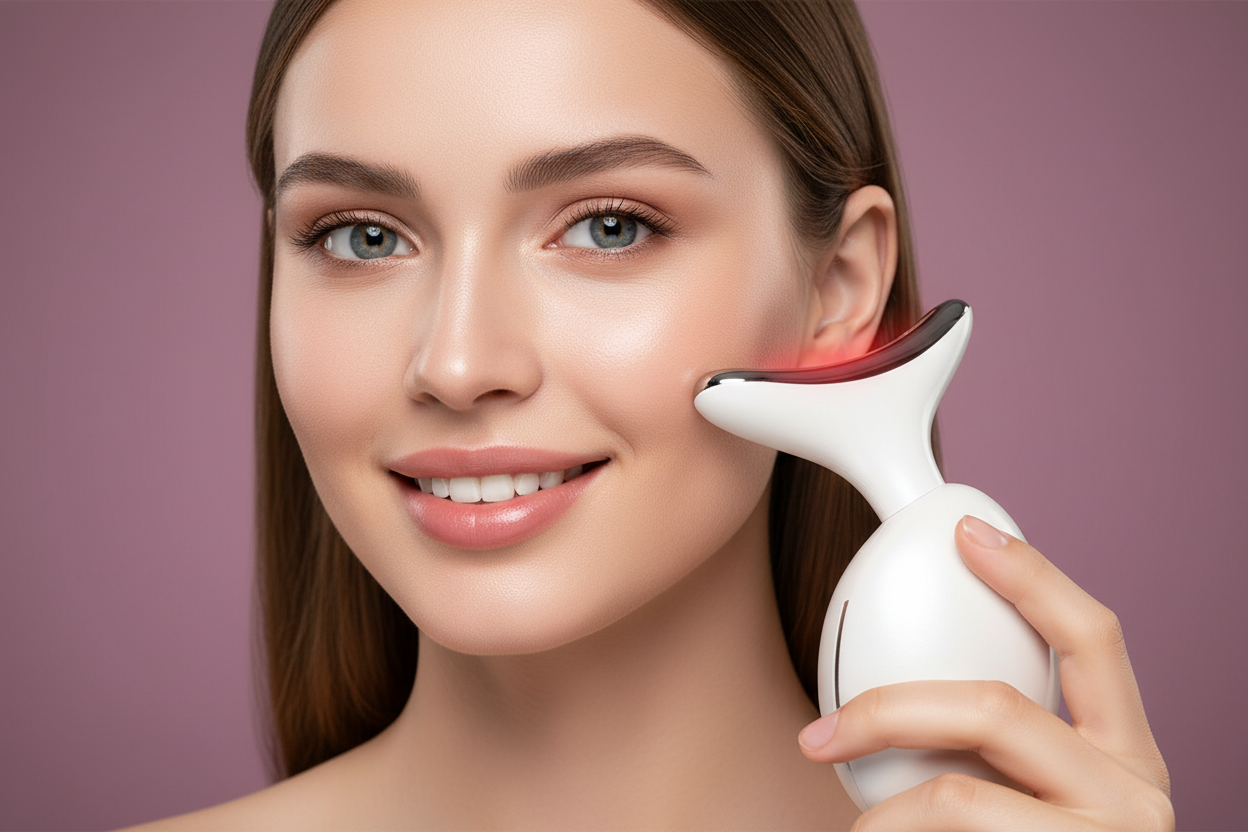 Appareil appliqué sur le visage en train de lisser