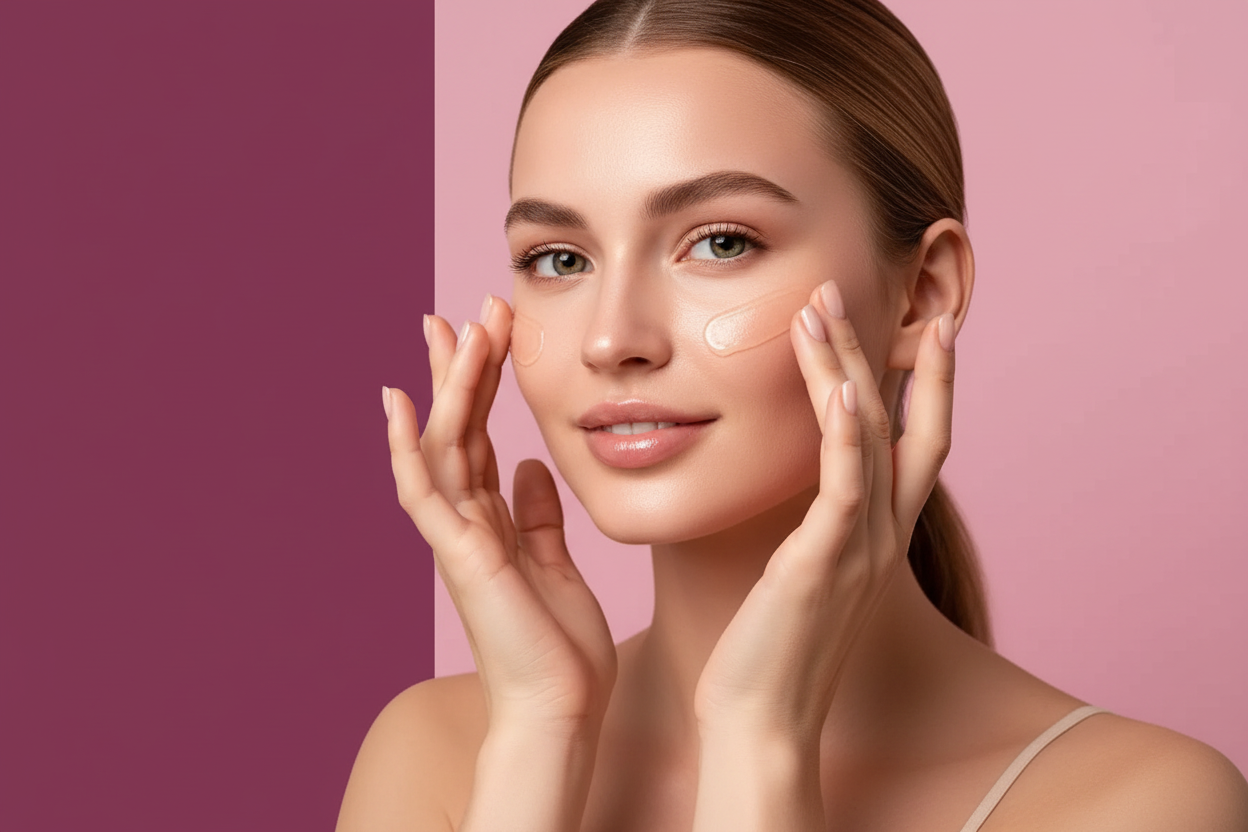 Étape 1 - Nettoyage et sérum (yeux ouverts)